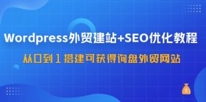 WordPress外贸建站+SEO优化教程，从0到1搭建可获得询盘外贸网站（57节课）-木子聊项目