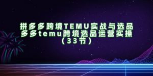 (11934期)拼多多跨境TEMU实战与选品,多多temu跨境选品运营实操(33节)-木子聊项目