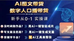 Ai图文带货+数字人口播带货，从0~1实操体系课-木子聊项目