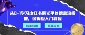从0-1学习小红书聚光平台信息流投放,保姆级入门教程-木子聊项目