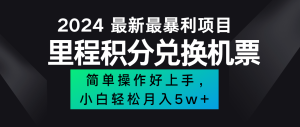 2024最新里程积分兑换机票，手机操作小白轻松月入5万+-木子聊项目