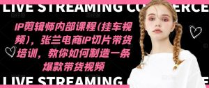 IP剪辑师内部课程(挂车视频)，张兰电商IP切片带货培训，教你如何制造一条爆款带货视频-木子聊项目