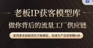 老板IP流量供应链，动作越少，账号越好，使用拿来就能用的万能模型，快速为产品获客翻N倍-木子聊项目