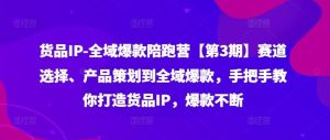 货品IP全域爆款陪跑营【第3期】赛道选择、产品策划到全域爆款，手把手教你打造货品IP，爆款不断-木子聊项目