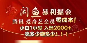 （12236期）闲鱼全新暴力掘金玩法，官方正品影视会员无成本渠道！小白1小时收…-木子聊项目