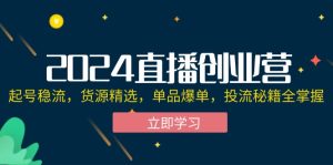 （12308期）2024直播创业营：起号稳流，货源精选，单品爆单，投流秘籍全掌握-木子聊项目