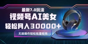 （12314期）视频号7.0最新玩法AI美女跳舞，轻松月入30000+-木子聊项目