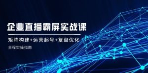 （12338期）企 业 直 播 霸 屏实战课：矩阵构建+运营起号+复盘优化，全程实操指南-木子聊项目