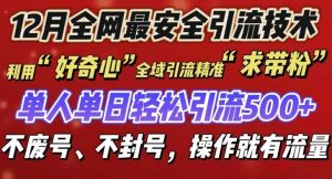 12 月份全网最安全引流创业粉技术来袭，不封号不废号，有操作就有流量【揭秘】-木子聊项目