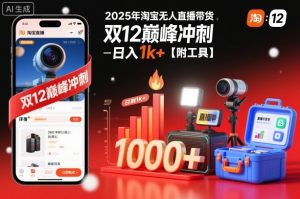 2025年淘宝无人直播带货，冲刺双12，日入1k+【附工具】【揭秘】-木子聊项目