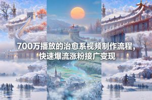 700万播放的治愈系视频制作流程，快速爆流涨粉接广变现-木子聊项目
