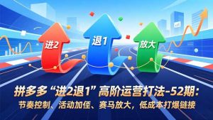 拼多多“进2退1”高阶运营打法-52期:节奏控制、活动加权、赛马放大,低成本打爆链接-木子聊项目