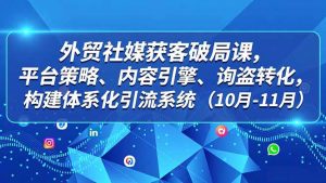 外贸 社媒获客破局课，平台策略、内容引擎、询盘转化，构建体系化引流系统(10月-11月-木子聊项目
