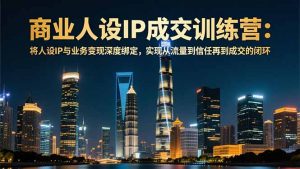 商业人设IP成交训练营-12月：将人设IP与业务变现深度绑定，从流量到信任再到成交闭环-木子聊项目