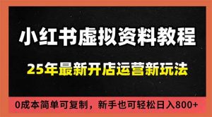 小红书虚拟资料项目：最新搜索流变现玩法，0成本简单可复制，一人多店打法，新手日入800+-木子聊项目