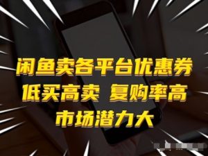 闲鱼卖各平台优惠券，低买高卖，复购率高，市场潜力大-木子聊项目