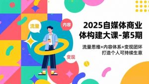 2025自媒体商业体构建大课-第5期，流量思维+内容体系+变现闭环，打造个人可持续生意-木子聊项目