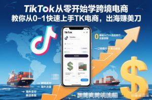 TikTok从零开始学跨境电商，教你从0-1快速上手TK电商，出海賺美刀-木子聊项目