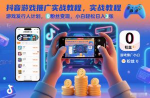 抖音游戏推广实战教程,游戏发行人计划,0粉丝变现,小白轻松日入3张-木子聊项目