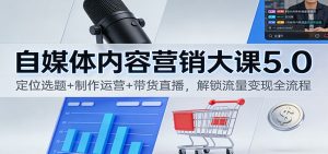 自媒体内容营销大课5.0：定位选题+制作运营+带货直播，解锁流量变现全流程-木子聊项目