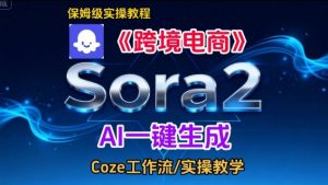 Sora2生成《跨境电商》英文短视频，实操搭建教学课，通俗易懂，包教包会-木子聊项目