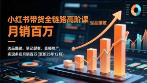 小红书带货全链路高阶课，选品爆破、笔记裂变、直播推广，实现多店月销百万(更新25年12月-木子聊项目
