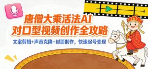 “大乘活法”AI对口型视频创作全攻略：文案剪辑+声音克隆+封面制作，快速起号变现-木子聊项目