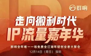 2025ip嘉年华万人12月14深圳线下课，走向微利时代，IP流量嘉年华，实操性极强的商业干货课-木子聊项目