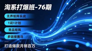 淘系打爆班-76期，无界矩阵实战，1词1计划、竞品矩阵、多链接赛马，打造爆款月销百万-木子聊项目