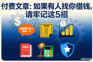 付费文章：如果有人找你借钱，请牢记这5招-木子聊项目