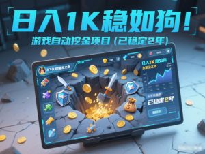 日入1K稳如狗！游戏自动挖金项目(已稳定2年)，永不失业的副业之选【揭秘】-木子聊项目
