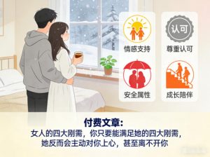 付费文章：女人的四大刚需，你只要能满足她的四大刚需，她反而会主动对你上心，甚至离不开你-木子聊项目