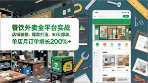 餐饮外卖全平台实战，店铺装修、爆款打造、30天爆单，手把手教学，单店月订单增长200%+-木子聊项目