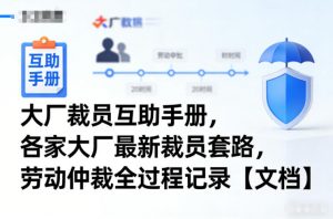 大厂裁员互助手册,各家大厂最新裁员套路,劳动仲裁全过程记录【文档】-木子聊项目