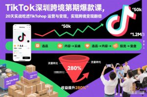 TikTok深圳跨境第2期爆款课，20天实战吃透TikTok Shop运营与变现，实现跨境变现翻倍-木子聊项目