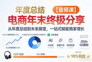 电商年未终极分享,从年度总结到未来展望,一站式赋能商家增长【音频课】-木子聊项目
