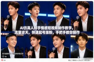 AI仿真人辩手情感短视频制作教学，流量逆天，快速起号涨粉，手把手教你制作-木子聊项目