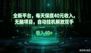 最新看广平台，每天保底30-4米，无脑项目，自动挂G解放双手【揭秘】-木子聊项目