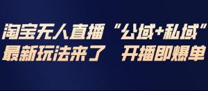 淘宝无人直播完整教程,公试+私域,最新玩法来了,开播即爆单-木子聊项目