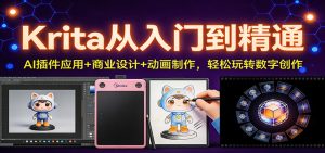Krita从入门到精通：AI插件应用+商业设计+动画制作，轻松玩转数字创作-木子聊项目