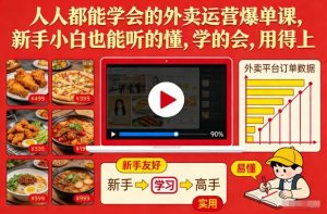 人人都能学会的外卖运营爆单课，新手小白也能听的懂，学的会，用得上-木子聊项目