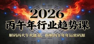 公众号付费文章：2026丙午年行业趋势课：解码丙火午火能量，拆解丙午年年运密码源-木子聊项目