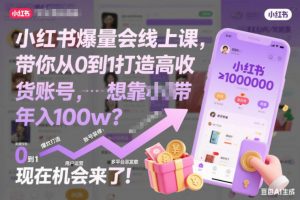 小红书爆量会线上课,带你从0到1打造高收益带货账号,想靠小红书带货年入100w?现在机会来了!(更新)-木子聊项目