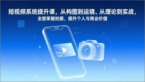 短视频系统提升课,从构图到运镜、从理论到实战,全面掌握拍摄,提升个人与商业价值-木子聊项目