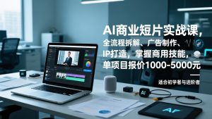 AI商业短片实战课，全流程拆解、广告制作、IP打造，掌握商用技能，单项目报价1000-5000元-木子聊项目