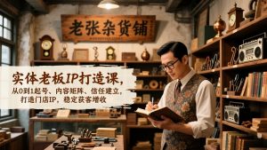 实体老板IP打造课,从0到1起号、内容矩阵、信任建立,打造门店IP,稳定获客增收-木子聊项目
