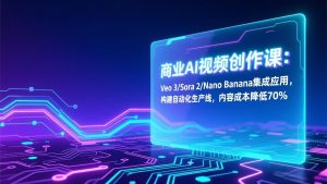 商业AI视频创作课:Veo 3/Sora 2/Nano Banana集成应用,构建自动化生产线,内容成本降低70%-木子聊项目
