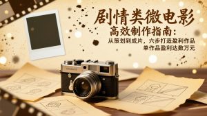 剧情类微电影高效制作指南：从策划到成片，六步打造盈利作品，单作品盈利达数万元-木子聊项目
