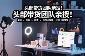 头部带货团队亲授!专业短视频实拍带货课:桌拍+涨粉+投流+选品全攻略,快速出单变现,月入2w+-木子聊项目