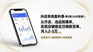抖店系统盈利课-第5期(26年更新-木子聊项目